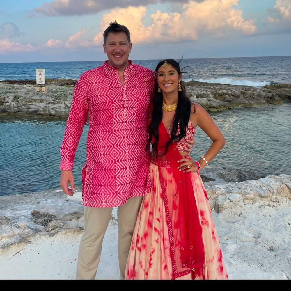Pink and red lehenga, size medium